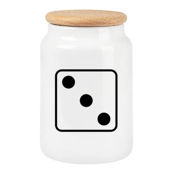 Says - Cookie Jar with Wooden Lid - white - Front