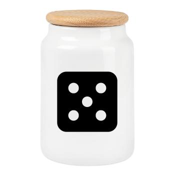 Says - Cookie Jar with Wooden Lid - white - Front
