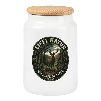 Randonnée Montagnes naturelles Paysages forestiers Eifel - Boîte à biscuits avec couvercle en bois - blanc - Devant