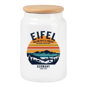 Randonnée Montagnes naturelles Paysages forestiers Eifel - Boîte à biscuits avec couvercle en bois - blanc - Devant