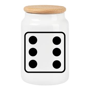 Says - Cookie Jar with Wooden Lid - white - Front