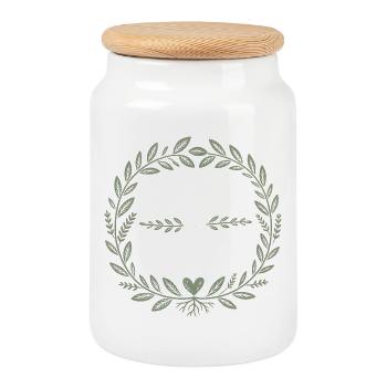 Rooted In History Emblem - Cookie Jar with Wooden Lid - white - Front