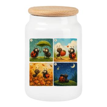 Ladybug und Ant: Ein süßer erster Moment - Keksdose mit Holzdeckel - Weiß - Vorne