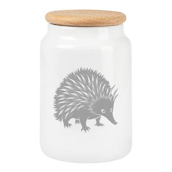 Echidna - Cookie Jar with Wooden Lid - white - Front