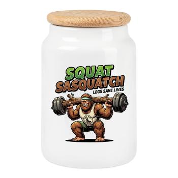 Sasquatch Squat Power - Keksdose mit Holzdeckel - Weiß - Vorne