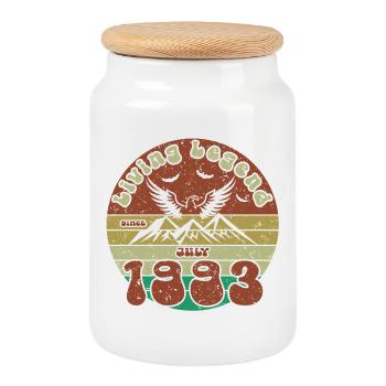33. Geburtstag Living Legend since VIN 07/1993 - Keksdose mit Holzdeckel - Weiß - Vorne