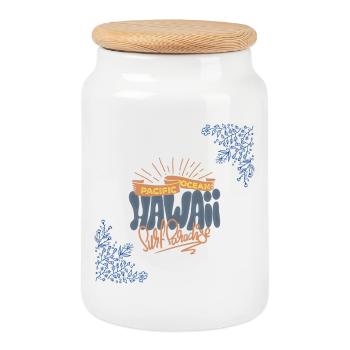 Hawaii Pacific Ocean Splash - Keksdose mit Holzdeckel - Weiß - Vorne