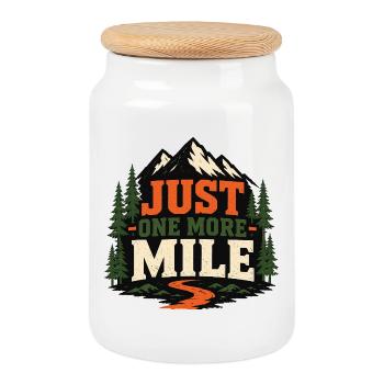 Trailrunning – Nur noch eine Meile - Keksdose mit Holzdeckel - Weiß - Vorne