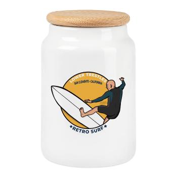 Lower Trestles San Clemente California Retro Surf - Boîte à biscuits avec couvercle en bois - blanc - Devant
