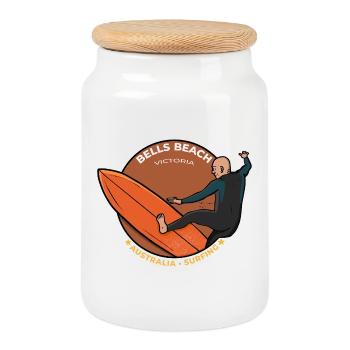 Retro Bells Beach Surf Victoria Australien Surfen - Keksdose mit Holzdeckel - Weiß - Vorne