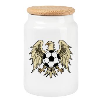 Germany Football Eagle German Pride Deutschland - Keksdose mit Holzdeckel - Weiß - Vorne