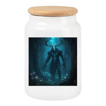 Waldgeist – Slawische dunkle Fantasy - Keksdose mit Holzdeckel - Weiß - Vorne