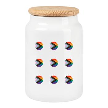 Pride-Pfeil-Mosaik - Keksdose mit Holzdeckel - Weiß - Vorne