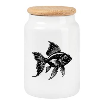 Goldfische - Keksdose mit Holzdeckel - Weiß - Vorne