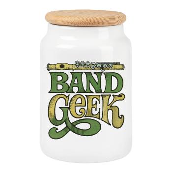 Logo vintage du groupe Geek - Boîte à biscuits avec couvercle en bois - blanc - Devant