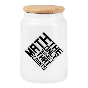 Math The Only Subject That Counts Nerd Mathe Logo - Keksdose mit Holzdeckel - Weiß - Vorne