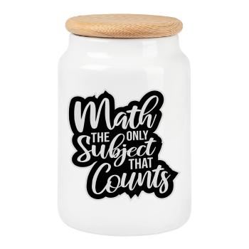 Math The Only Subject That Counts Nerd Mathe Logo - Keksdose mit Holzdeckel - Weiß - Vorne