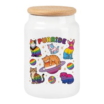 Pride Month LGBTQ - Purride - Cookie Jar with Wooden Lid - white - Front