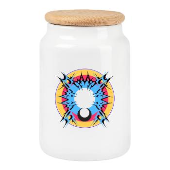 Portal of Energy - Cookie Jar with Wooden Lid - white - Front