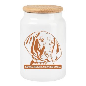 Vizsla – Loyal Heart, Gentle Soul - Cookie Jar with Wooden Lid - white - Front