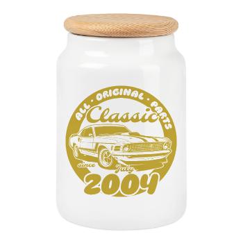 22nd Birthday - Classic Musclecar 07/2004 - Cookie Jar with Wooden Lid - white - Front