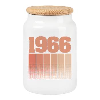 1966 - Boîte à biscuits avec couvercle en bois - blanc - Devant