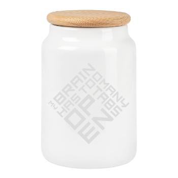 My Brain Has Too Many Tabs Open Lustig Grübeln - Cookie Jar with Wooden Lid - white - Front