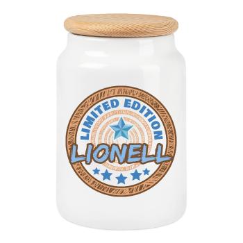 Dire Lionell - Boîte à biscuits avec couvercle en bois - blanc - Devant