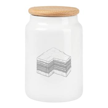 Schist Happens Metamorphically Speaking - Cookie Jar with Wooden Lid - white - Front