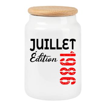 July 1986 - 40th Anniversary - Cookie Jar with Wooden Lid - white - Front