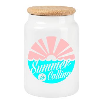 Summer Calling Sunset Splash - Cookie Jar with Wooden Lid - white - Front