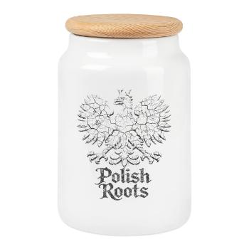 Racines polonaises – T-shirt vintage Pologne Aigle - Boîte à biscuits avec couvercle en bois - blanc - Devant