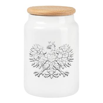 Poland Eagle – Vintage Polska Grunge T-Shirt - Cookie Jar with Wooden Lid - white - Front