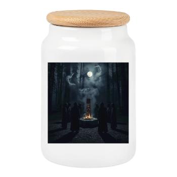 Circle of the Fiddle – Slavic Spirit Summoning - Cookie Jar with Wooden Lid - white - Front
