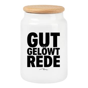 Gut Gelöwt Rede Insider Gaming Streamer Zitat Typo - Keksdose mit Holzdeckel - Weiß - Vorne