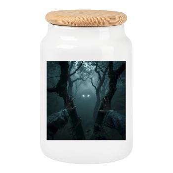 Regard à Leszy – Seigneur de la Forêt - Boîte à biscuits avec couvercle en bois - blanc - Devant