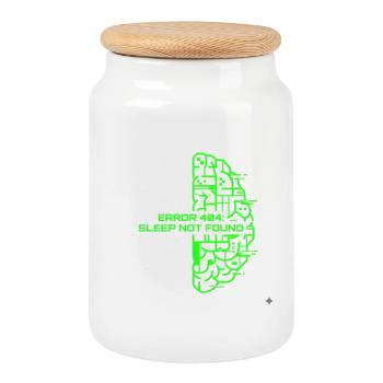 Error 404 Sleep Not Found - Cookie Jar with Wooden Lid - white - Front