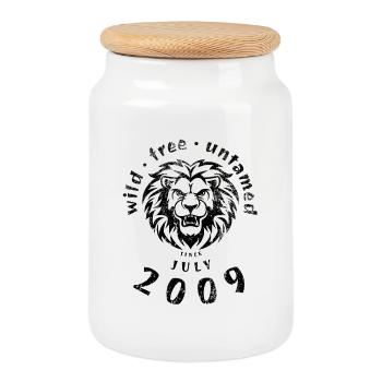 17. Geburtstag Wild, free & untamed since 07/2009 - Keksdose mit Holzdeckel - Weiß - Vorne
