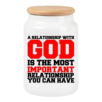 a_relationship_with_god2 - Keksdose mit Holzdeckel - Weiß - Vorne