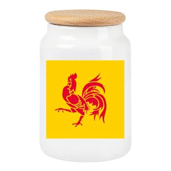 Show off your colors - Wallonia - Cookie Jar with Wooden Lid - white - Front