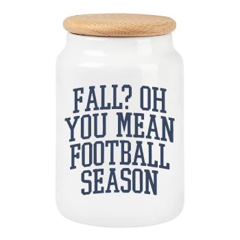 Herbst? Du meinst Football-Saison - Keksdose mit Holzdeckel - Weiß - Vorne