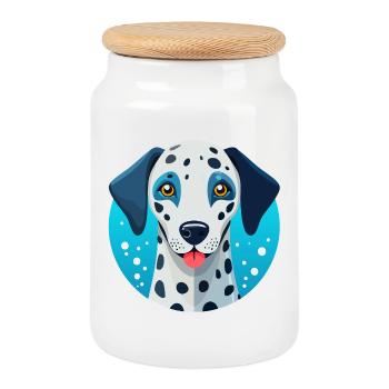 Dalmatians (Portrait comique) - Boîte à biscuits avec couvercle en bois - blanc - Devant