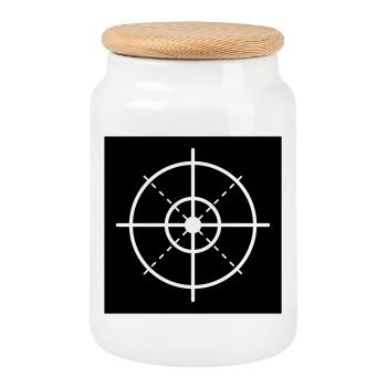 Réticule de cible minimal - Boîte à biscuits avec couvercle en bois - blanc - Devant