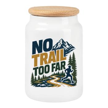 Pas de sentier trop loin Mountain Path Runner - Boîte à biscuits avec couvercle en bois - blanc - Devant