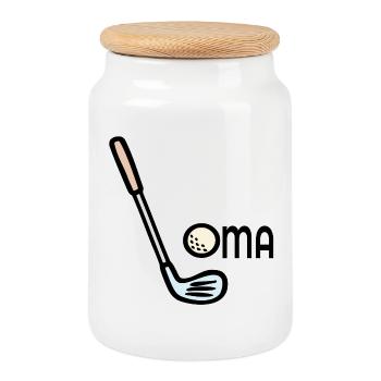 Golf Granny Golf Clubs - Boîte à biscuits avec couvercle en bois - blanc - Devant