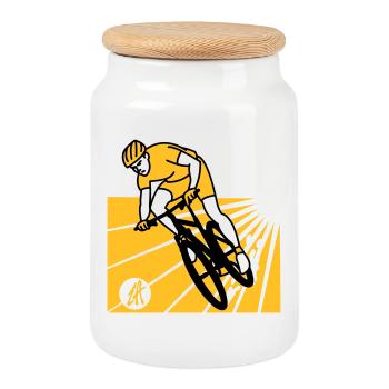 VTT - Boîte à biscuits avec couvercle en bois - blanc - Devant