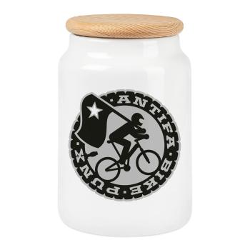 bike punks - Keksdose mit Holzdeckel - Weiß - Vorne