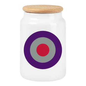 Zielscheibe, anneaux, cercles - Boîte à biscuits avec couvercle en bois - blanc - Devant