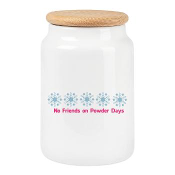 No. of friends on Powder days - Cookie Jar with Wooden Lid - white - Front