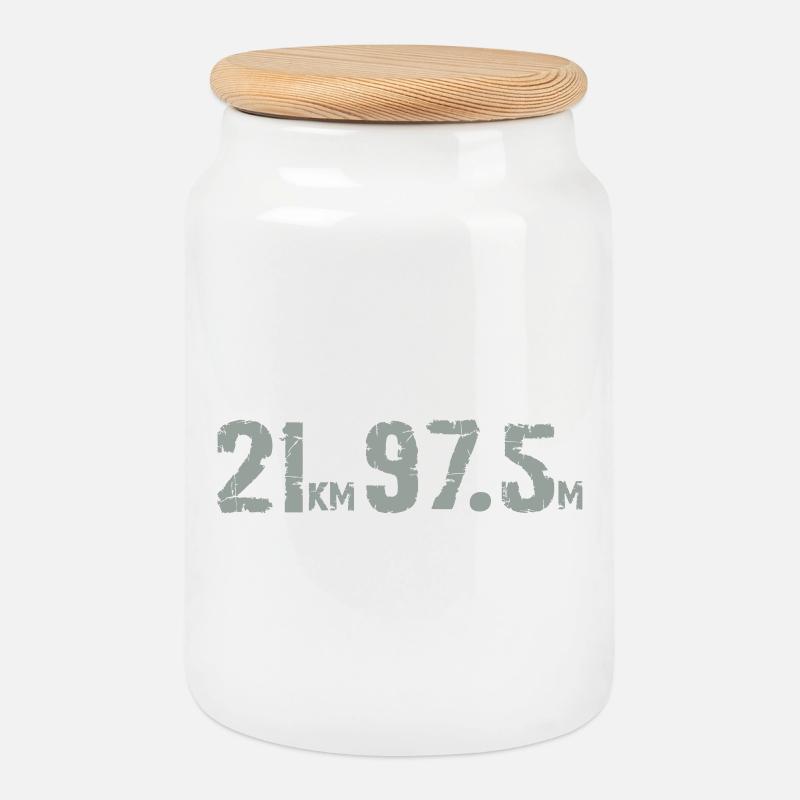 21957km - Keksdose mit Holzdeckel - Weiß